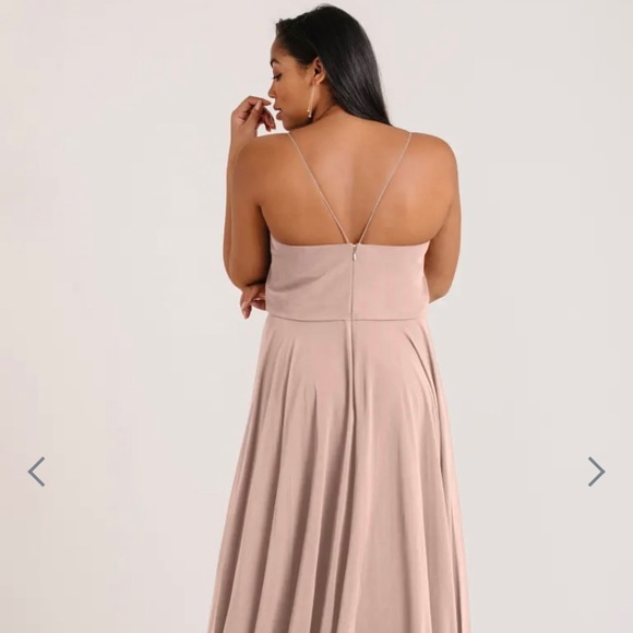 Jenny Yoo BHLDN Inesse Blush Pink Bridesmaid Flowy Dress 14 - Picture 3 of 11